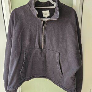 All Fenix Black 1/2 Zip Mock Neck Sweatshirt Black XL Casual Athleisure Pocket